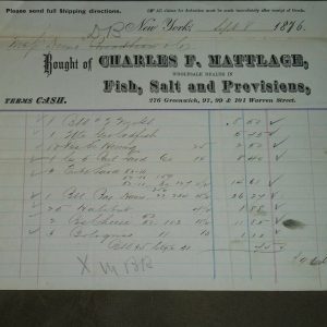 Charles F. Mattlage Shipping Document
