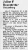 Julius Friedrich Rosentreter - b 8 Oct 1919 - Obituary
